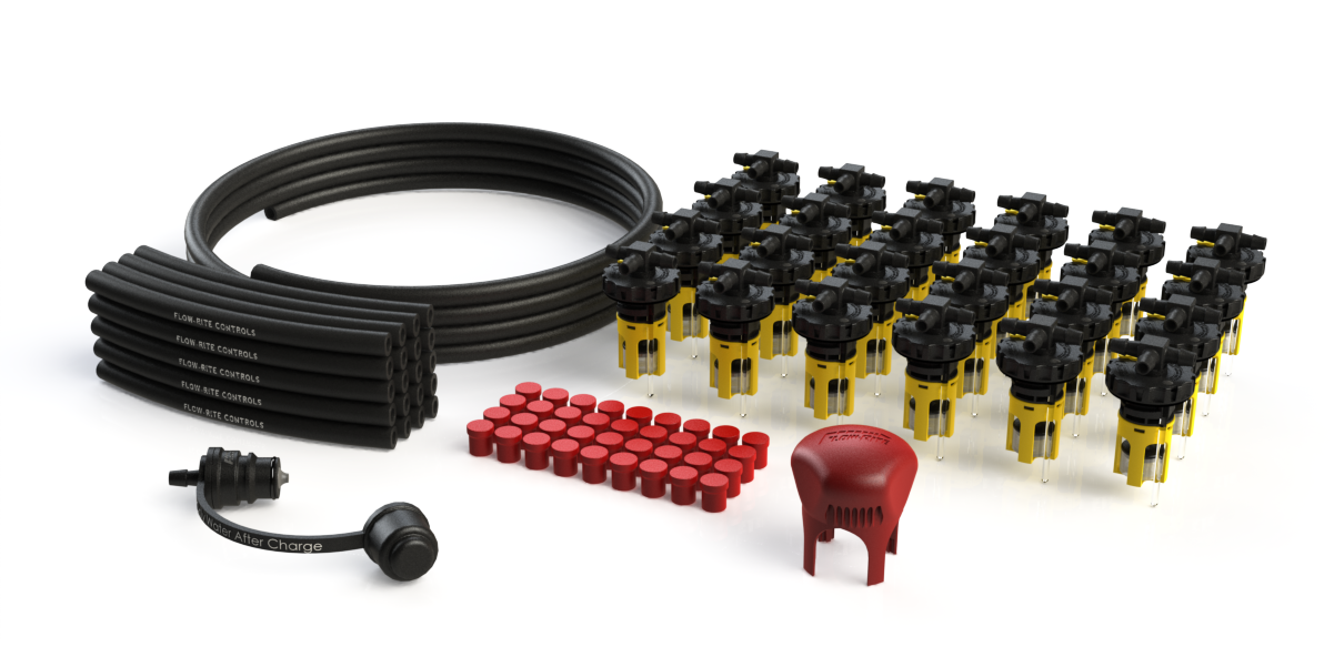 FLOW-RITE MILLENNIUM KIT, FLIP-TOP BAYONET CAP, BA-QDV-505 COUPLER, YELLOW VALVE, 24 CELL