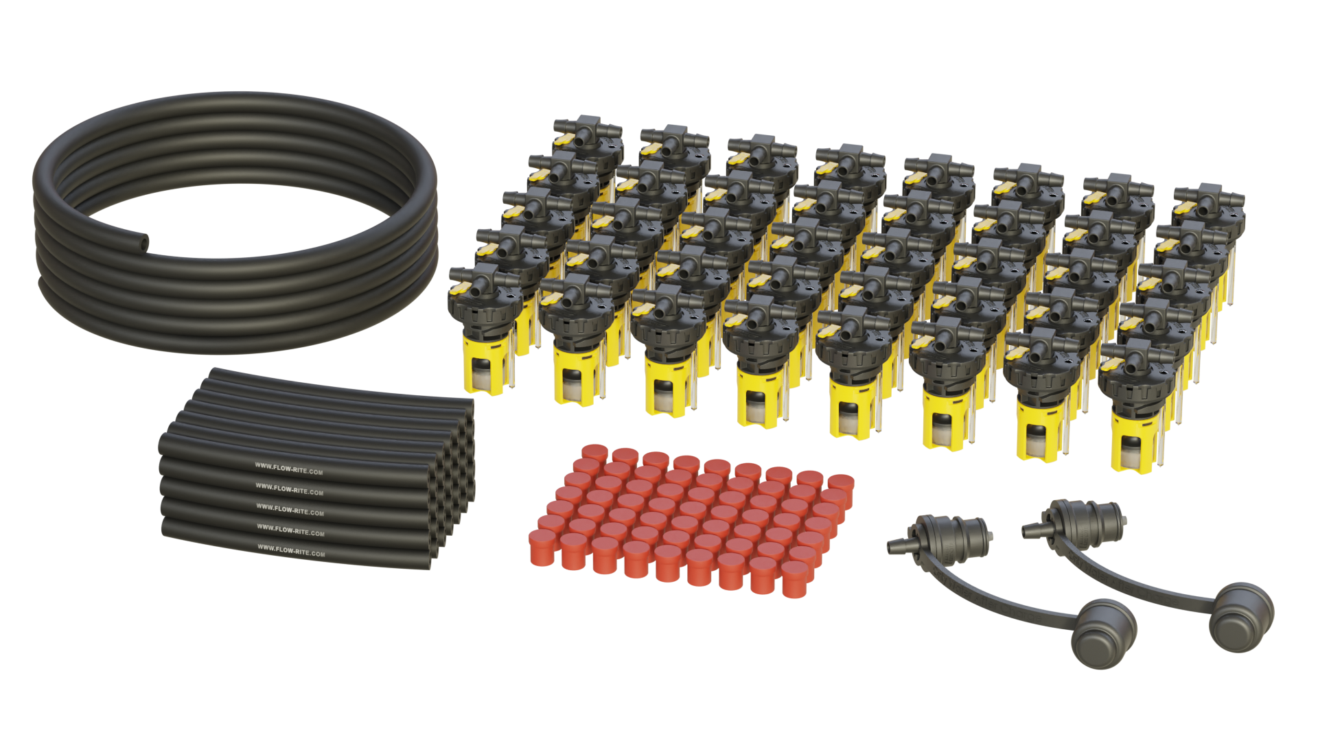 FLOW-RITE MILLENNIUM KIT, FLIP-TOP BAYONET CAP, BA-QDV-505 COUPLER, YELLOW VALVE, 40 CELL
