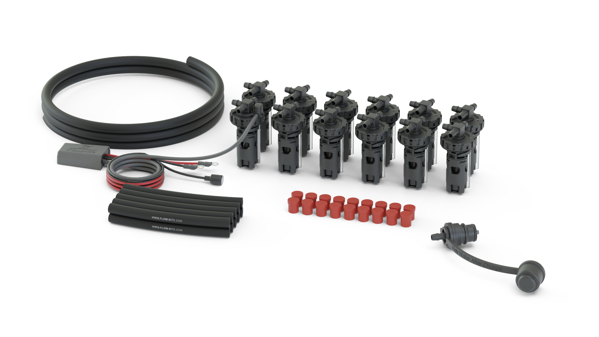 FLOW-RITE IN-VALVE EAGLE EYE ELITE KIT, BA-QDV-505 MALE COUPLER, BLACK VALVE, 12 CELLS