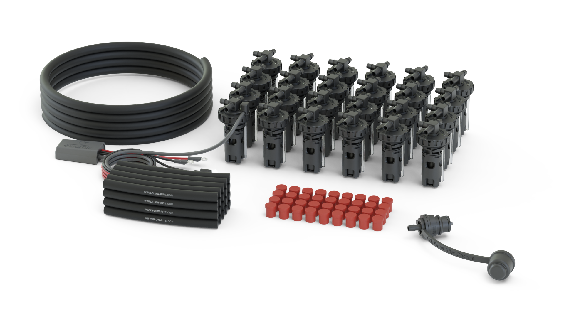 FLOW-RITE IN-VALVE EAGLE EYE ELITE KIT, BA-QDV-505 MALE COUPLER, BLACK VALVE, 24 CELLS