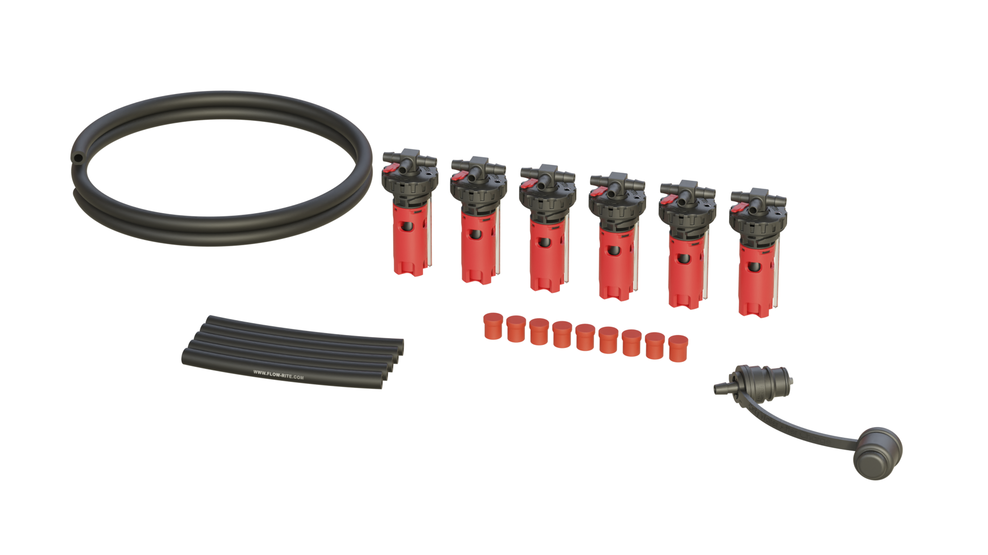 FLOW-RITE MILLENNIUM KIT, FLIP-TOP BAYONET CAP, BA-QDV-505 COUPLER, RED VALVE, 6 CELL