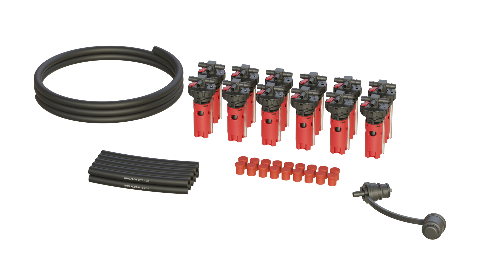 FLOW-RITE MILLENNIUM KIT, FLIP-TOP BAYONET CAP, BA-QDV-505 COUPLER, RED VALVE, 12 CELL