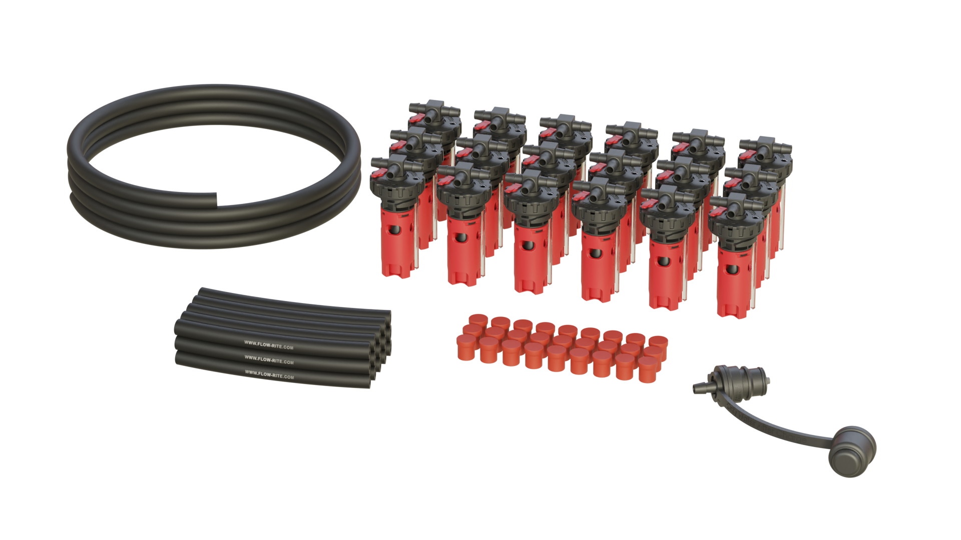FLOW-RITE MILLENNIUM KIT, FLIP-TOP BAYONET CAP, BA-QDV-505 COUPLER, RED VALVE, 18 CELL