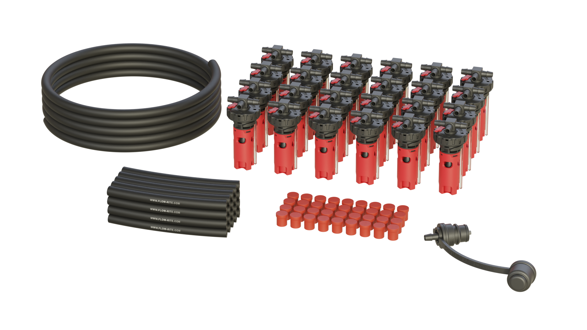 FLOW-RITE MILLENNIUM KIT, FLIP-TOP BAYONET CAP, BA-QDV-505 COUPLER, RED VALVE, 24 CELL