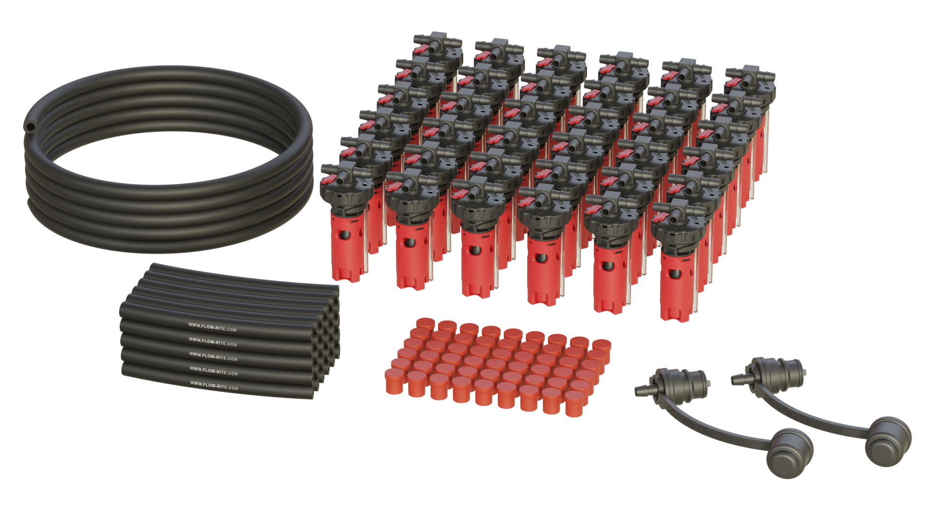 FLOW-RITE MILLENNIUM KIT, FLIP-TOP BAYONET CAP, BA-QDV-505 COUPLER, RED VALVE, 36 CELL