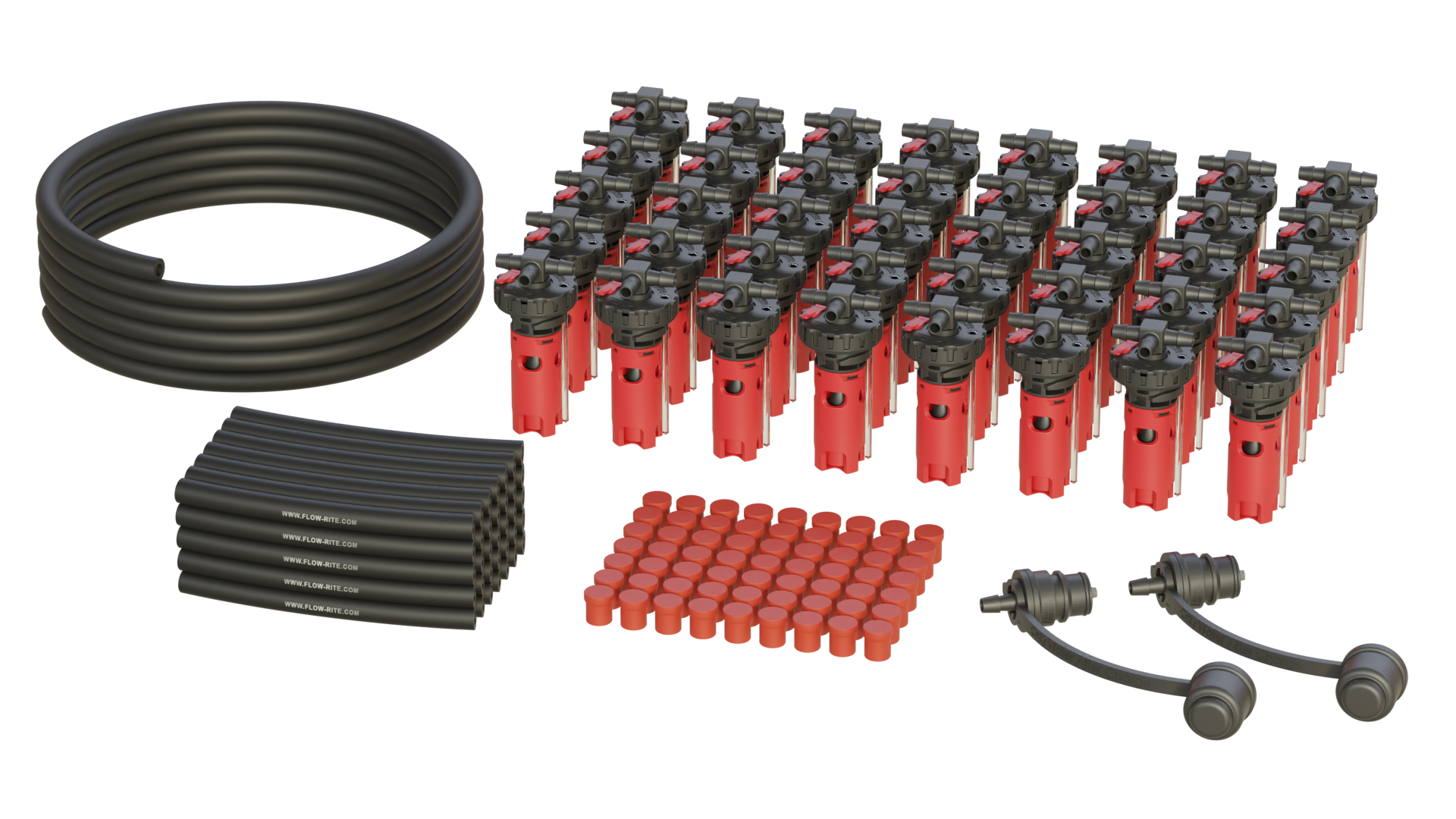FLOW-RITE MILLENNIUM KIT, FLIP-TOP BAYONET CAP, BA-QDV-505 COUPLER, RED VALVE, 40 CELL