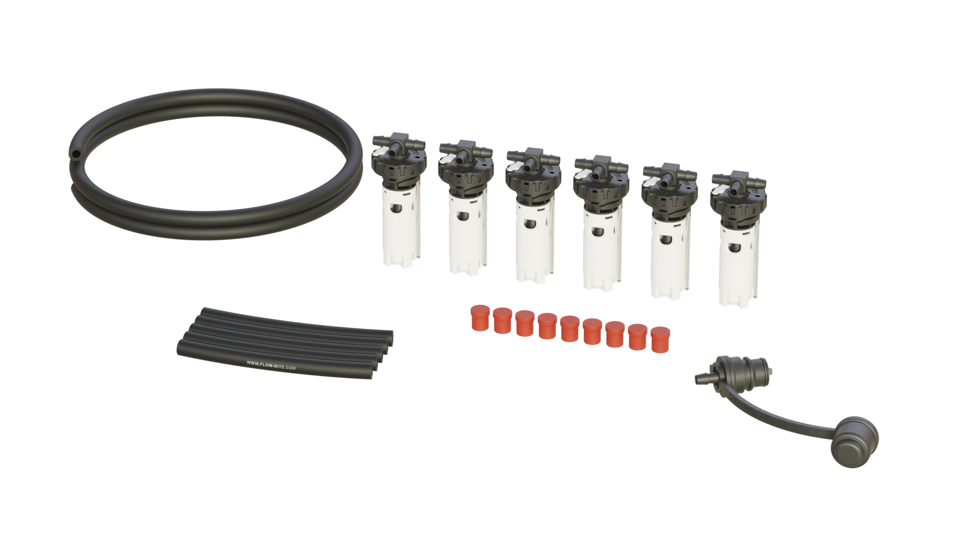 FLOW-RITE MILLENNIUM KIT, FLIP-TOP BAYONET CAP, BA-QDV-505 COUPLER, WHITE VALVE, 6 CELL