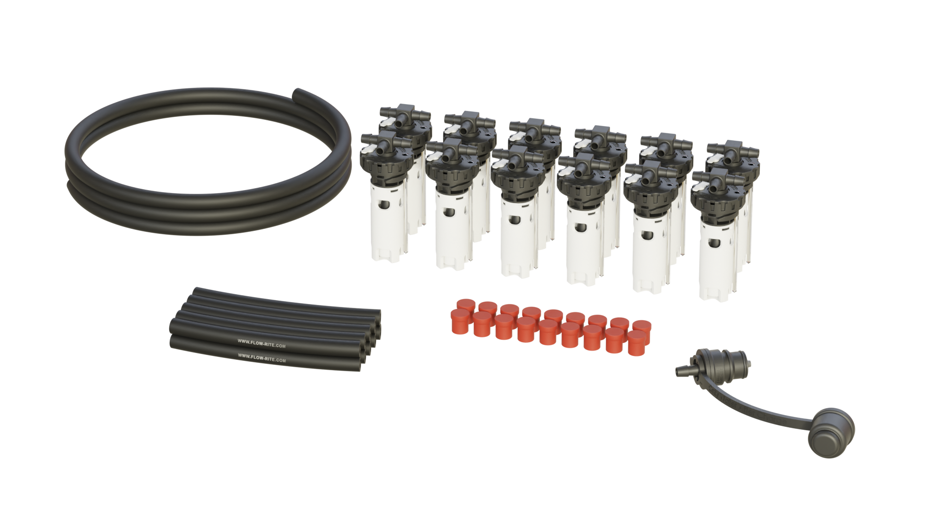 FLOW-RITE MILLENNIUM KIT, FLIP-TOP BAYONET CAP, BA-QDV-505 COUPLER, WHITE VALVE, 12 CELL