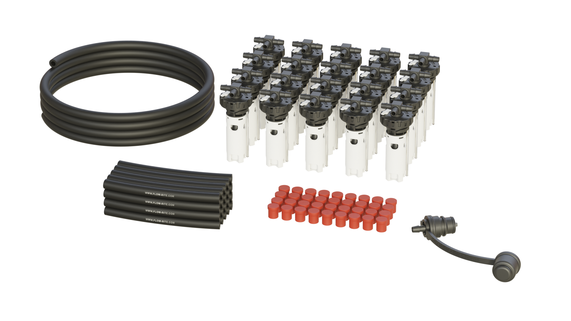 FLOW-RITE MILLENNIUM KIT, FLIP-TOP BAYONET CAP, BA-QDV-505 COUPLER, 20 CELL, WHITE VALVE