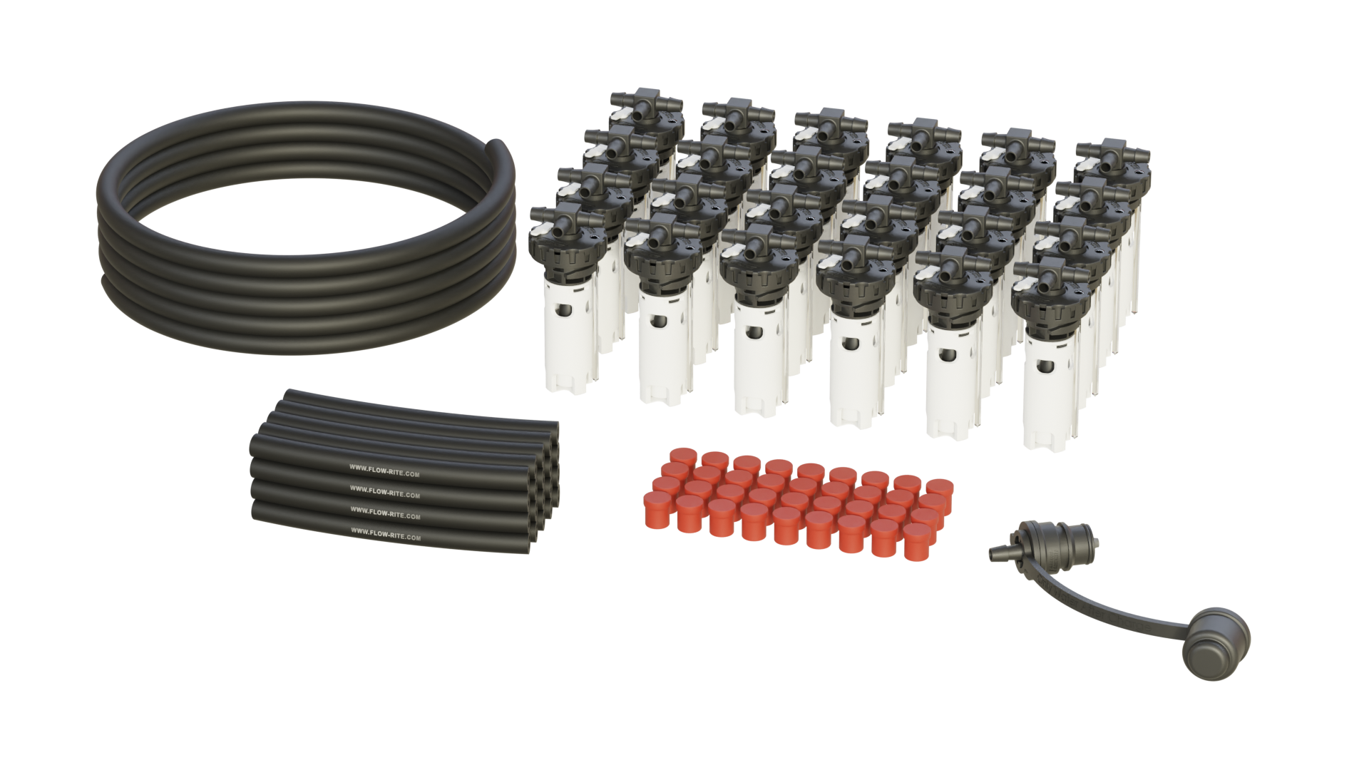 FLOW-RITE MILLENNIUM KIT, FLIP-TOP BAYONET CAP, BA-QDV-505 COUPLER, WHITE VALVE, 24 CELL