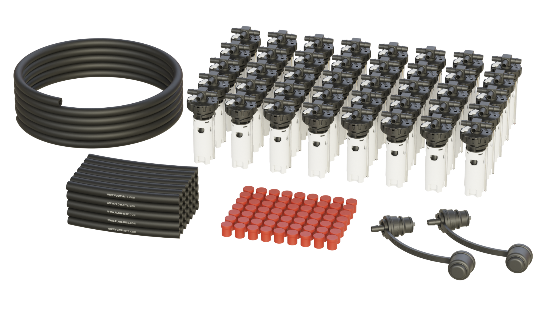 FLOW-RITE MILLENNIUM KIT, FLIP-TOP BAYONET CAP, BA-QDV-505 COUPLER, WHITE VALVE, 40 CELL