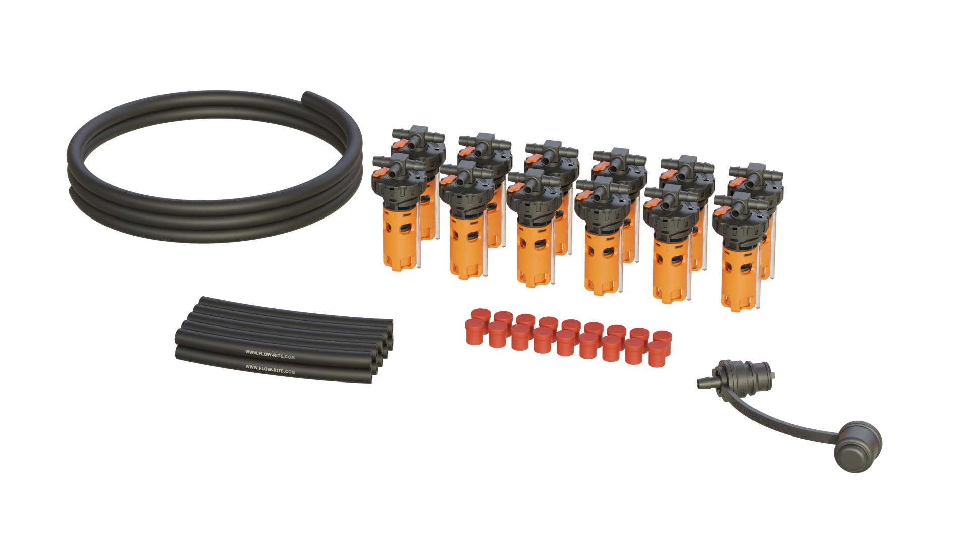 FLOW-RITE MILLENNIUM KIT, FLIP-TOP BAYONET CAP, BA-QDV-505 COUPLER, ORANGE VALVE, 12 CELL