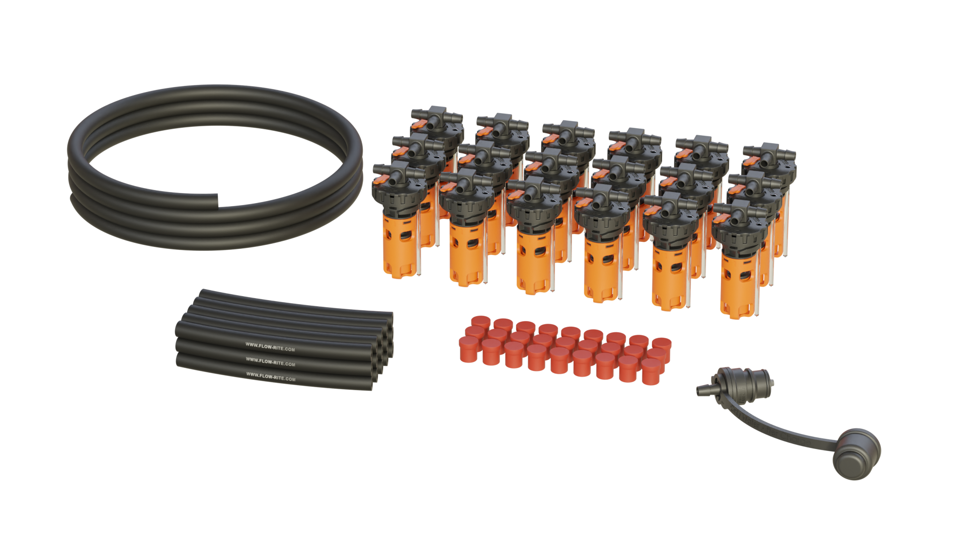 FLOW-RITE MILLENNIUM KIT, FLIP-TOP BAYONET CAP, BA-QDV-505 COUPLER, ORANGE VALVE, 24 CELL
