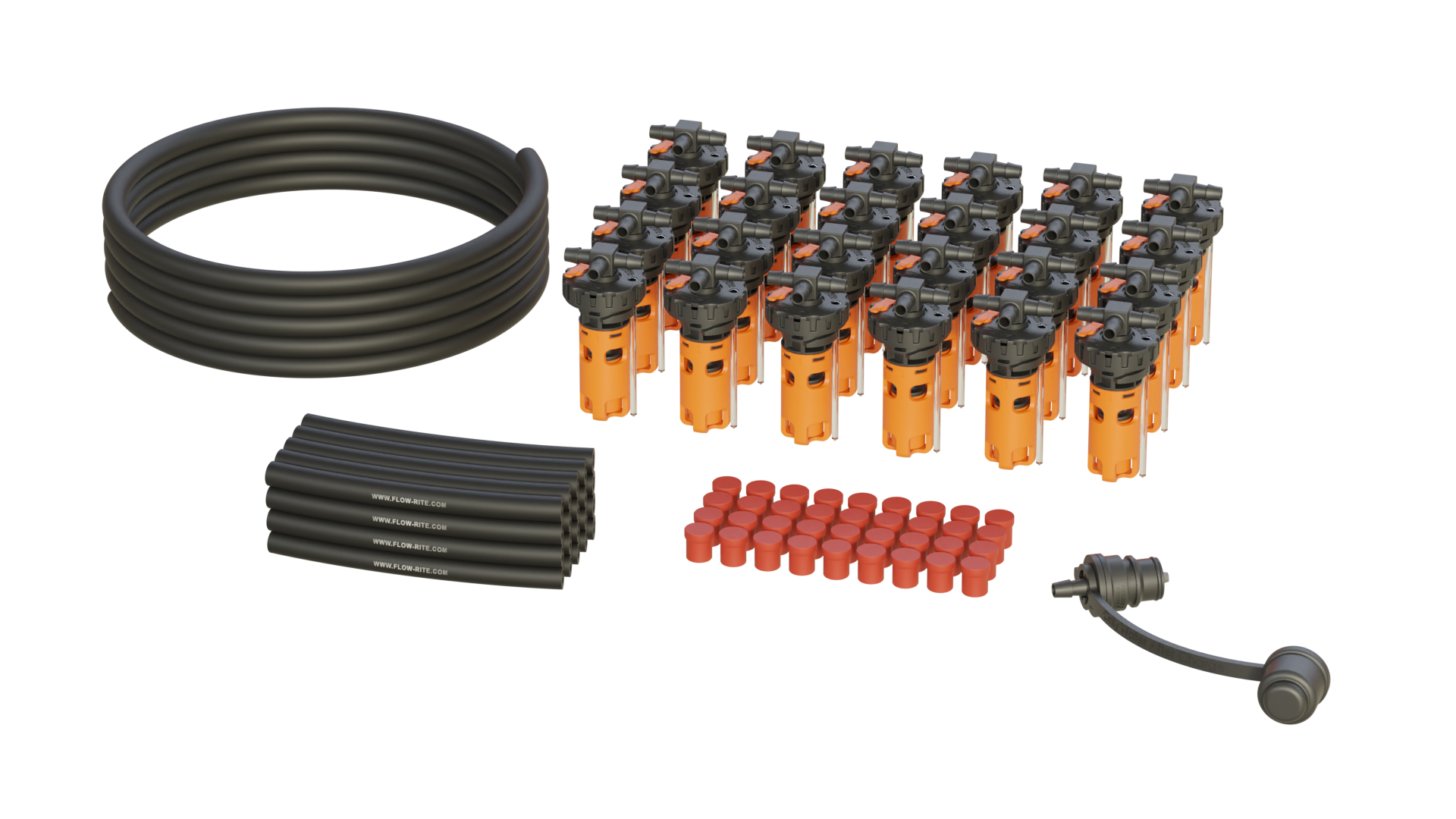 FLOW-RITE MILLENNIUM KIT, FLIP-TOP BAYONET CAP, BA-QDV-505 COUPLER, ORANGE VALVE, 18 CELL
