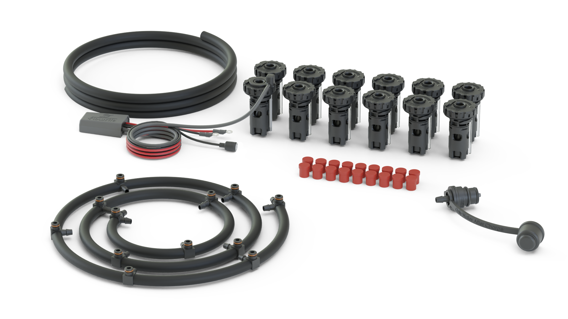 FLOW-RITE IN-VALVE EAGLE EYE ELITE KIT, BA-QDV-505 MALE COUPLER, BLACK VALVE, 12 CELLS