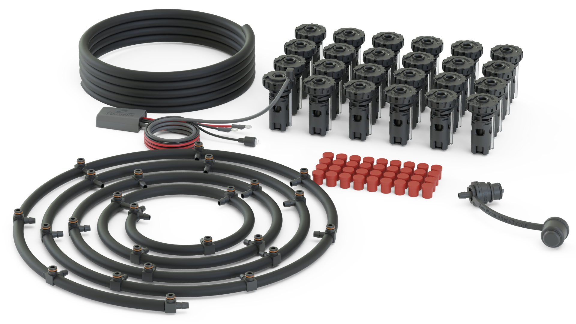 FLOW-RITE IN-VALVE EAGLE EYE ELITE KIT, BA-QDV-505 MALE COUPLER, BLACK VALVE, 24 CELLS