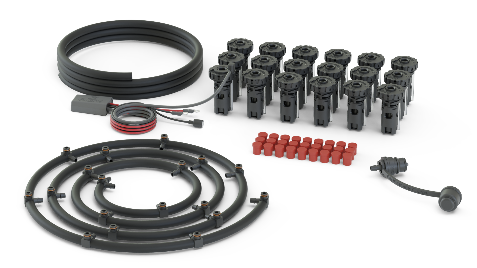 FLOW-RITE IN-VALVE EAGLE EYE ELITE KIT, BA-QDV-505 MALE COUPLER, BLACK VALVE, 18 CELLS