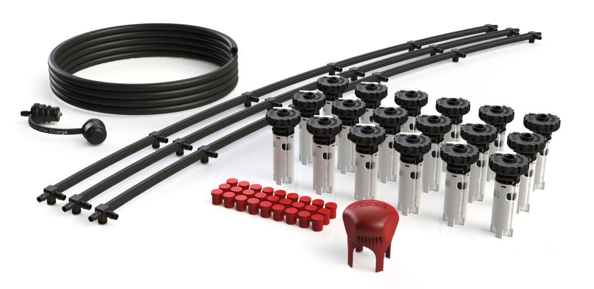 FLOW-RITE MILLENNIUM KIT, FLIP-TOP BAYONET CAP, PRE-ASSM STRINGS 6.75", BA-QDV-505 MALE COUPLER, WHITE VALVE, 18 CELLS