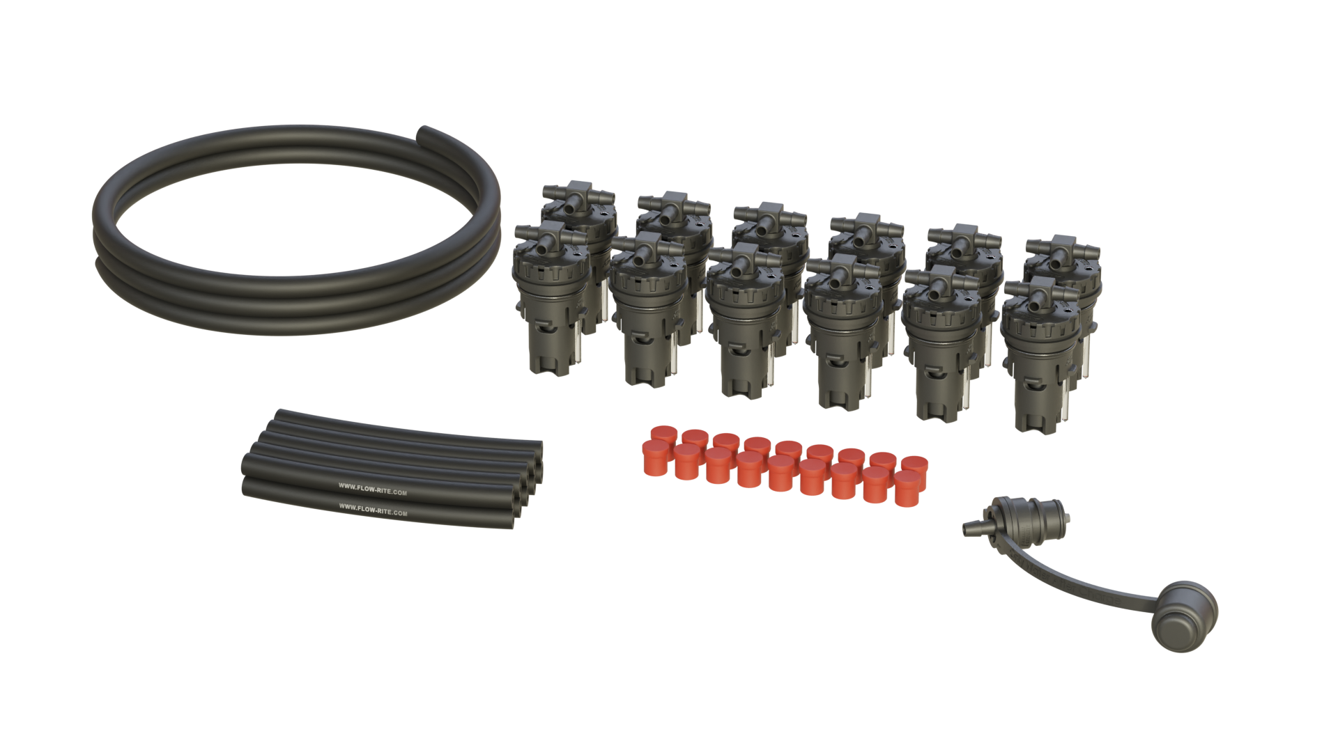 FLOW-RITE MILLENNIUM KIT, FLIP-TOP 35P CAP, BA-QDV-505 MALE COUPLER, BLACK VALVE, 12 CELLS
