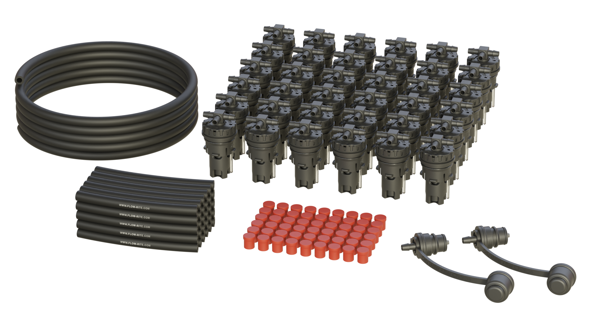 FLOW-RITE MILLENNIUM KIT, FLIP-TOP 35P CAP, BA-QDV-505 MALE COUPLER, BLACK VALVE, 36 CELLS
