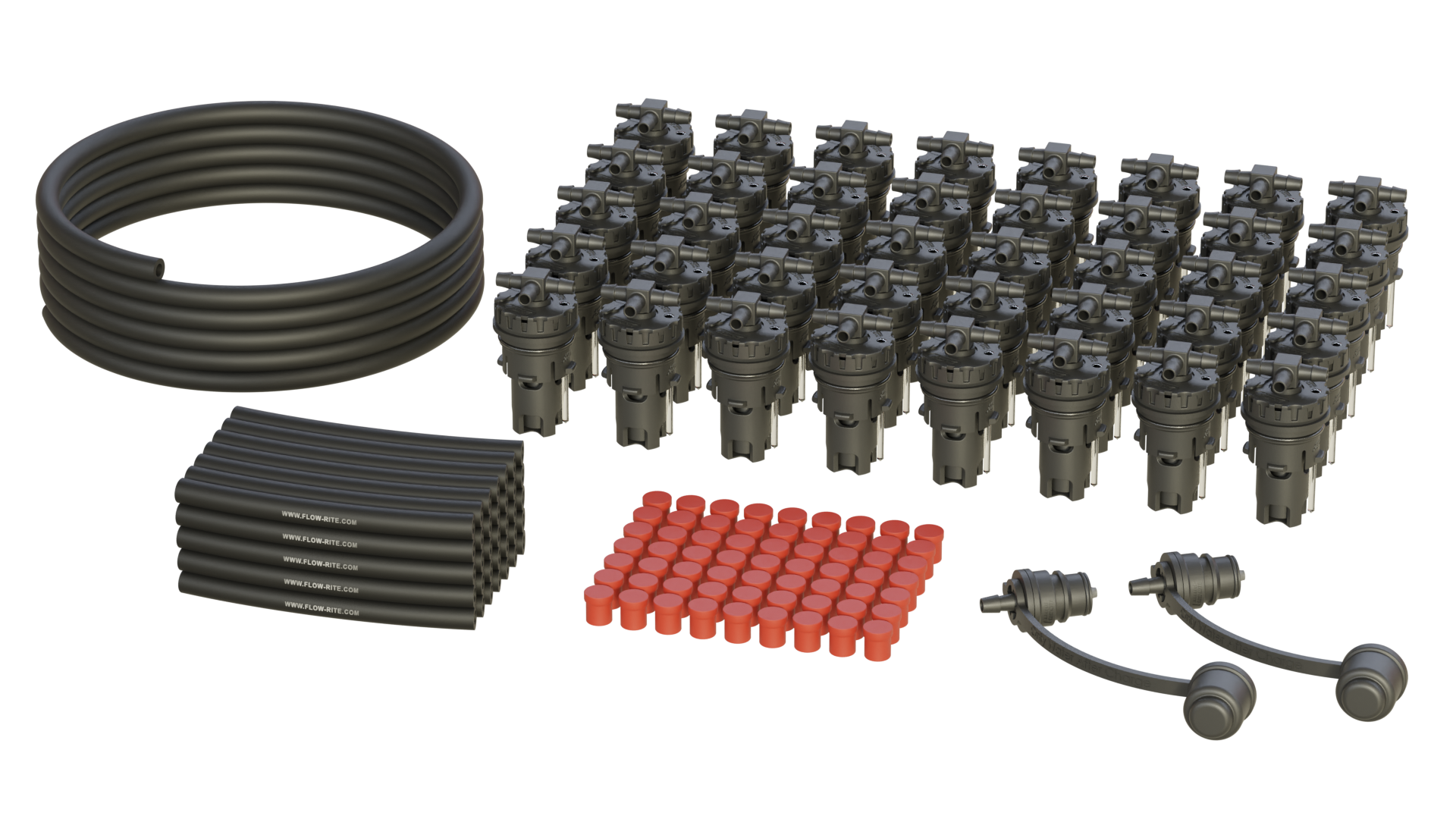 FLOW-RITE MILLENNIUM KIT, FLIP-TOP 35P CAP, BA-QDV-505 MALE COUPLER, BLACK VALVE, 40 CELLS