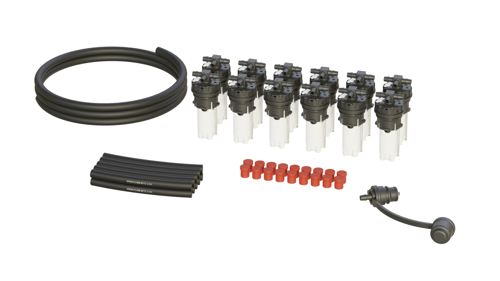 FLOW-RITE MILLENNIUM KIT, FLIP-TOP 35P CAP, BA-QDV-505 MALE COUPLER, WHITE VALVE, 12 CELLS
