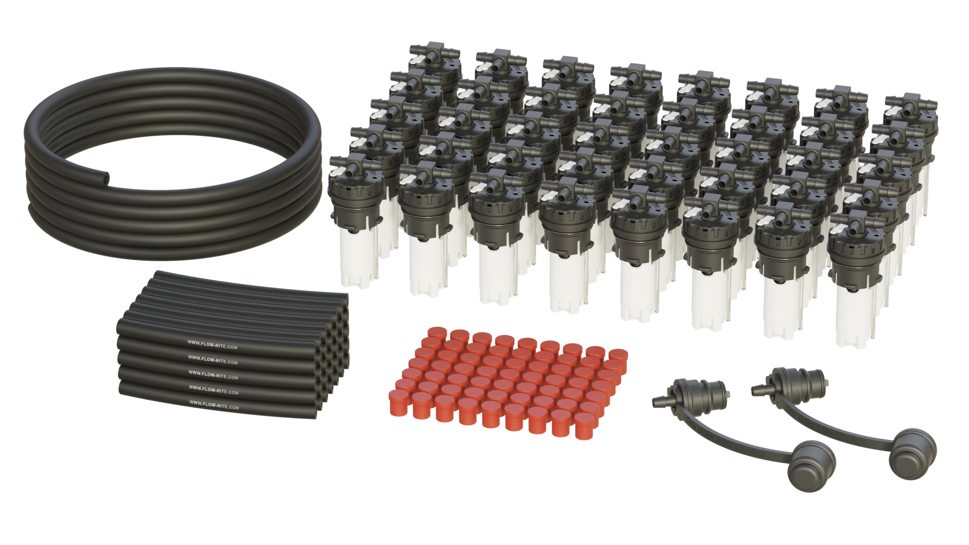 FLOW-RITE MILLENNIUM KIT, FLIP-TOP 35P CAP, BA-QDV-505 MALE COUPLER, WHITE VALVE, 40 CELLS