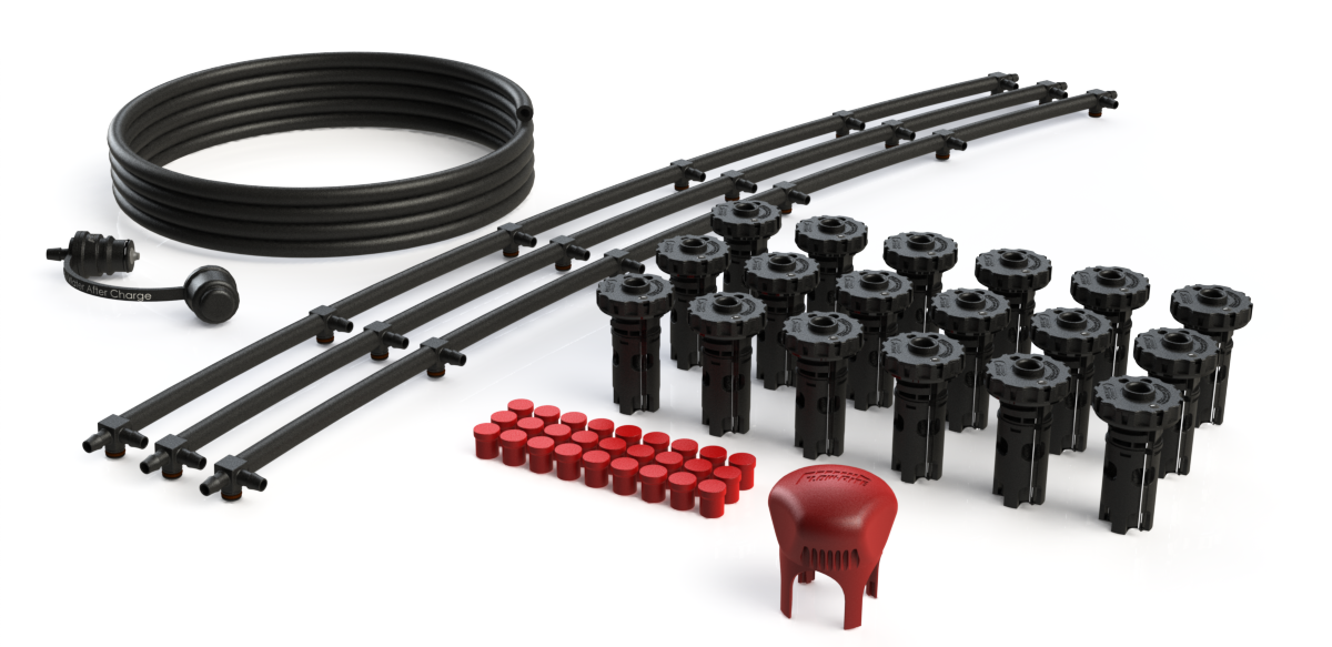 FLOW-RITE MILLENNIUM KIT, FLIP-TOP BAYONET CAP, PRE-ASSM STRINGS 6", BA-QDV-505 MALE COUPLER, BLACK VALVE, 18 CELLS