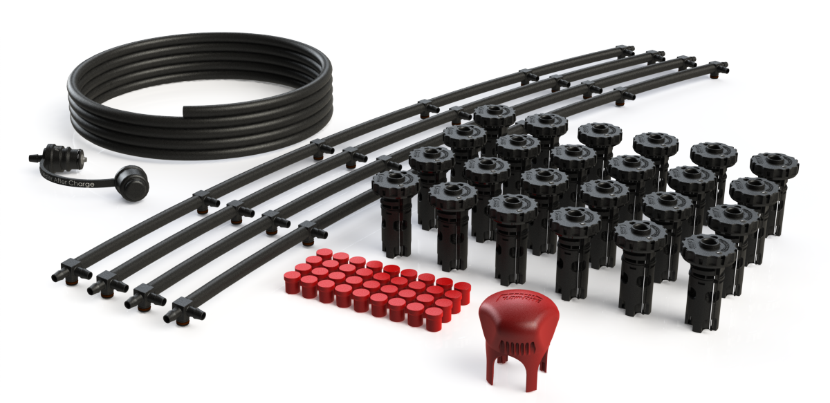 FLOW-RITE MILLENNIUM KIT, FLIP-TOP BAYONET CAP, PRE-ASSM STRINGS 6", BA-QDV-505 MALE COUPLER, BLACK VALVE, 24 CELLS