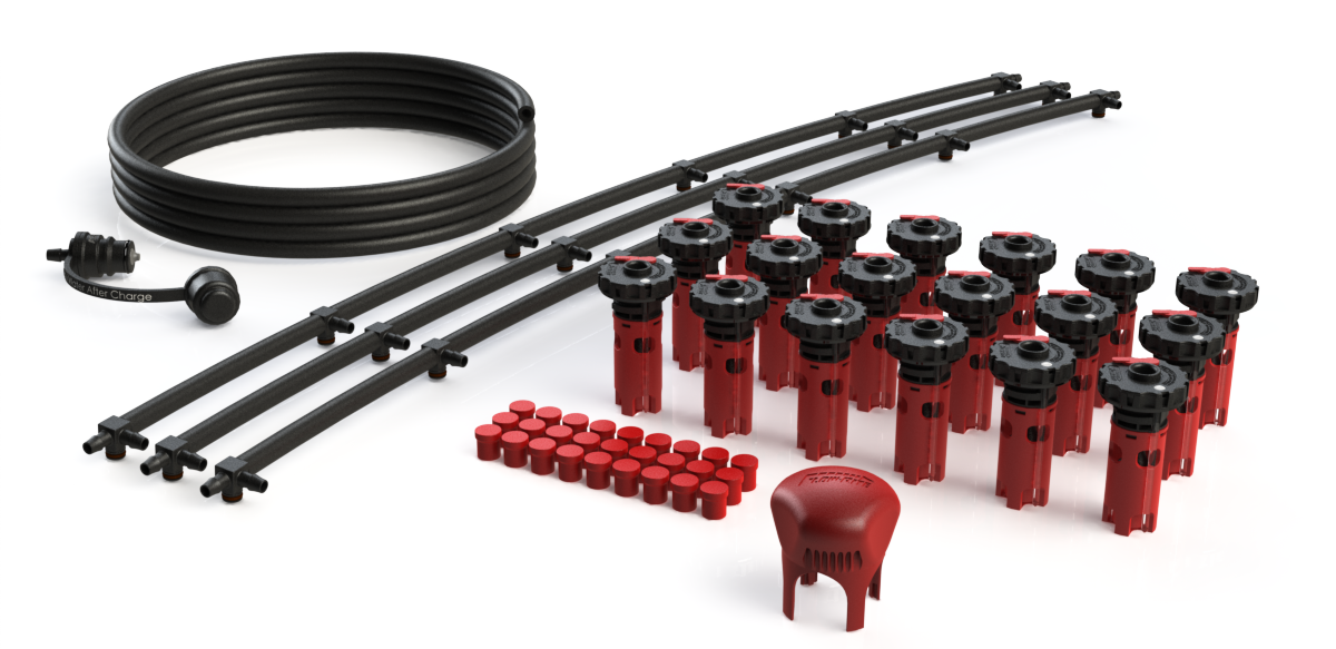 FLOW-RITE MILLENNIUM KIT, FLIP-TOP BAYONET CAP, PRE-ASSM STRINGS 6", BA-QDV-505 MALE COUPLER, RED VALVE, 18 CELLS