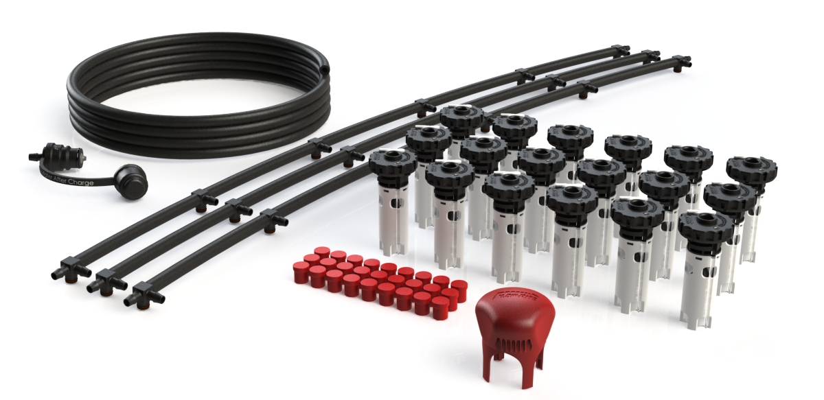 FLOW-RITE MILLENNIUM KIT, FLIP-TOP BAYONET CAP, PRE-ASSM STRINGS 6", BA-QDV-505 MALE COUPLER, WHITE VALVE, 18 CELLS