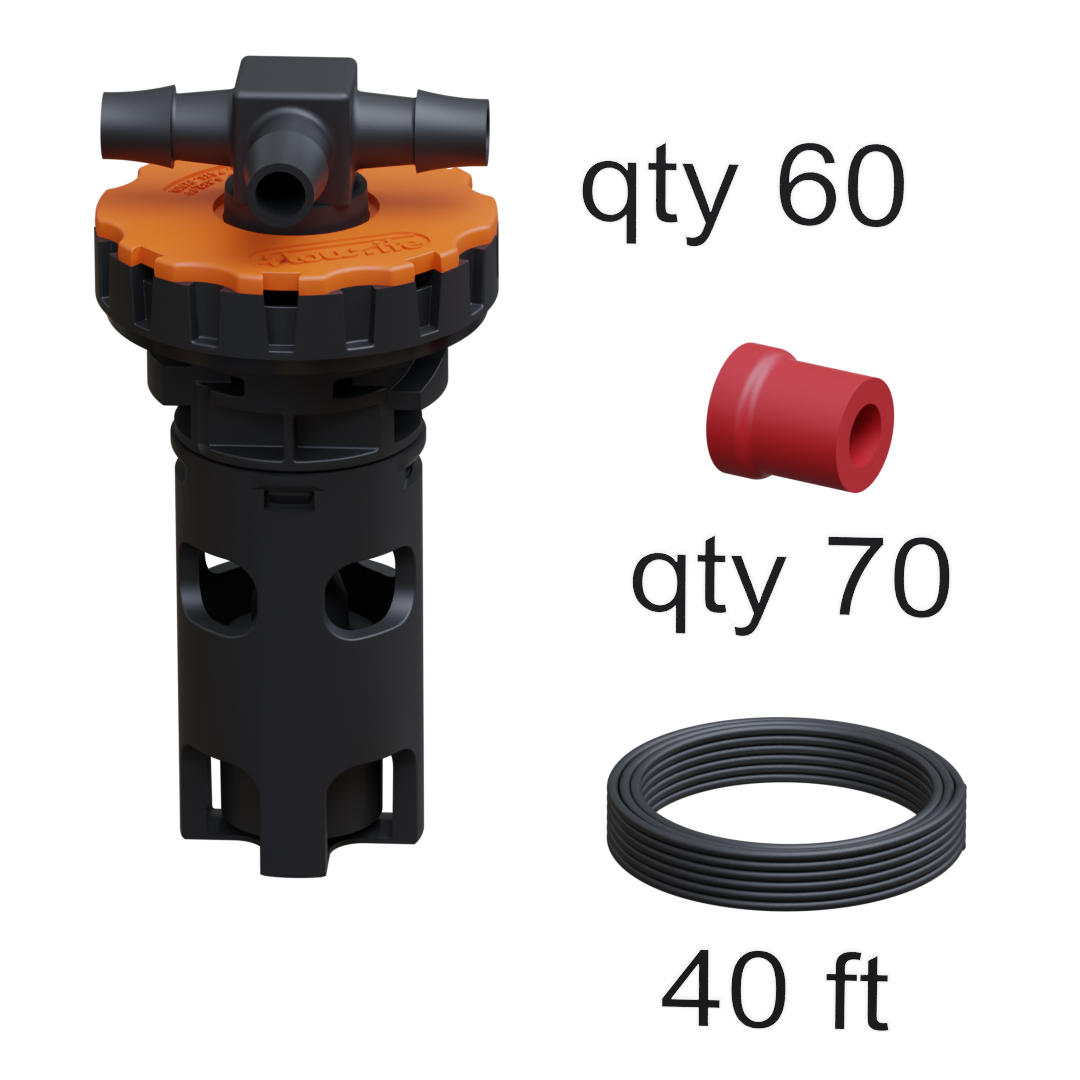 FLOW-RITE MILLENNIUM BULK KIT, 60 CELLS, BLACK VALVE