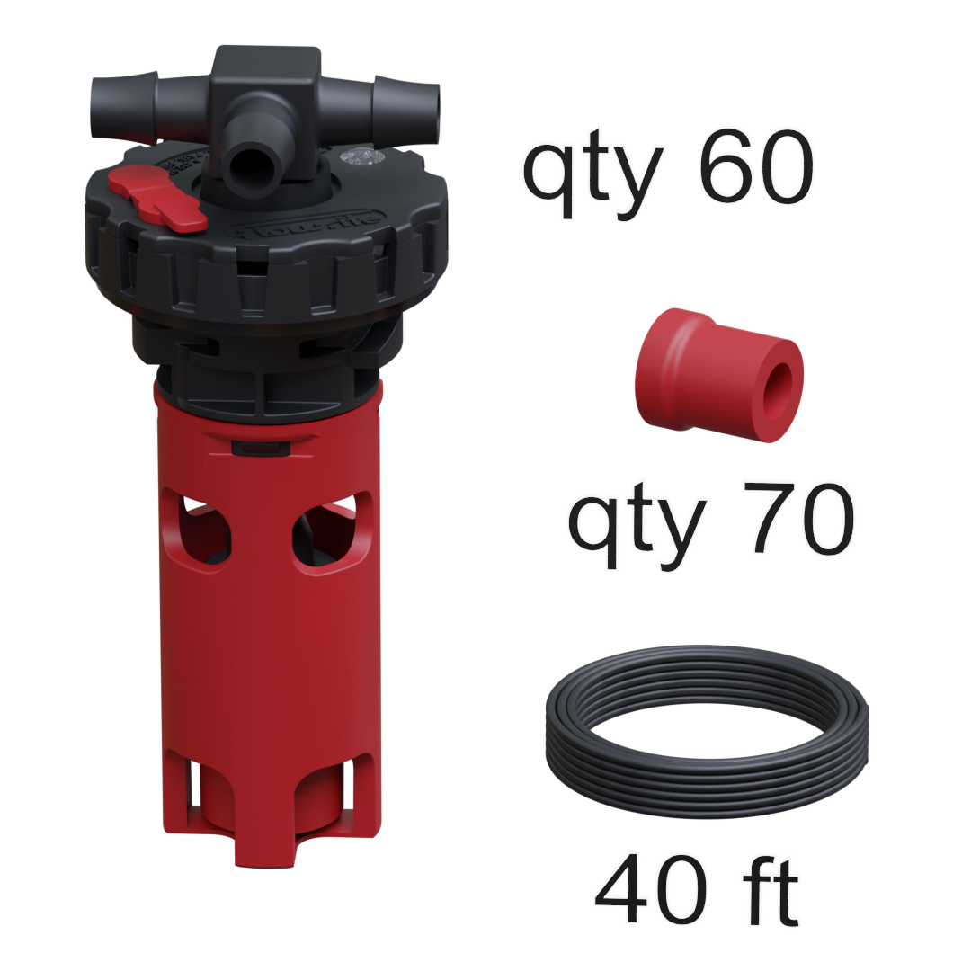 FLOW-RITE MILLENNIUM BULK KIT, 60 CELLS, RED VALVE