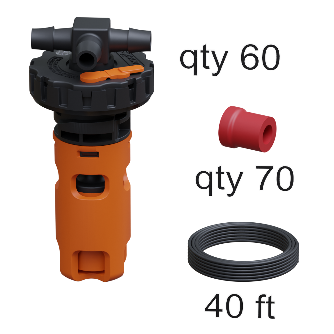 FLOW-RITE MILLENNIUM BULK KIT, 60 CELLS, ORANGE VALVE