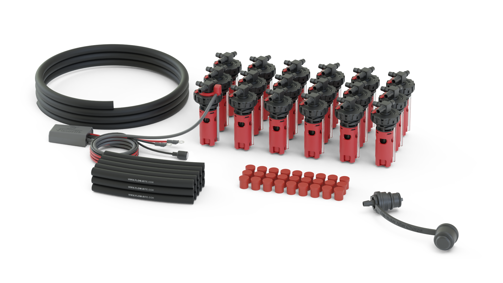 Flow-Rite In Valve Eagle Eye Elite Kit, BA-QDV-505 Male Coupler, 18 Cells, Red Valve