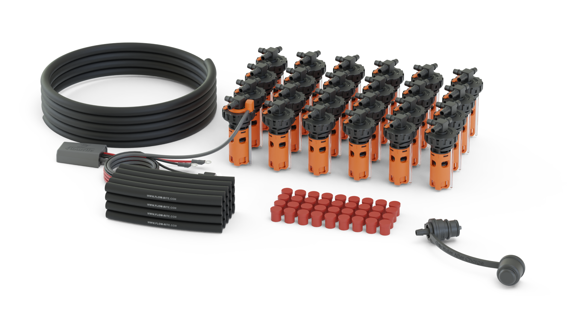 Flow-Rite In Valve Eagle Eye Elite Kit, BA-QDV-505 Male Coupler, 24 Cells, Orange Valve