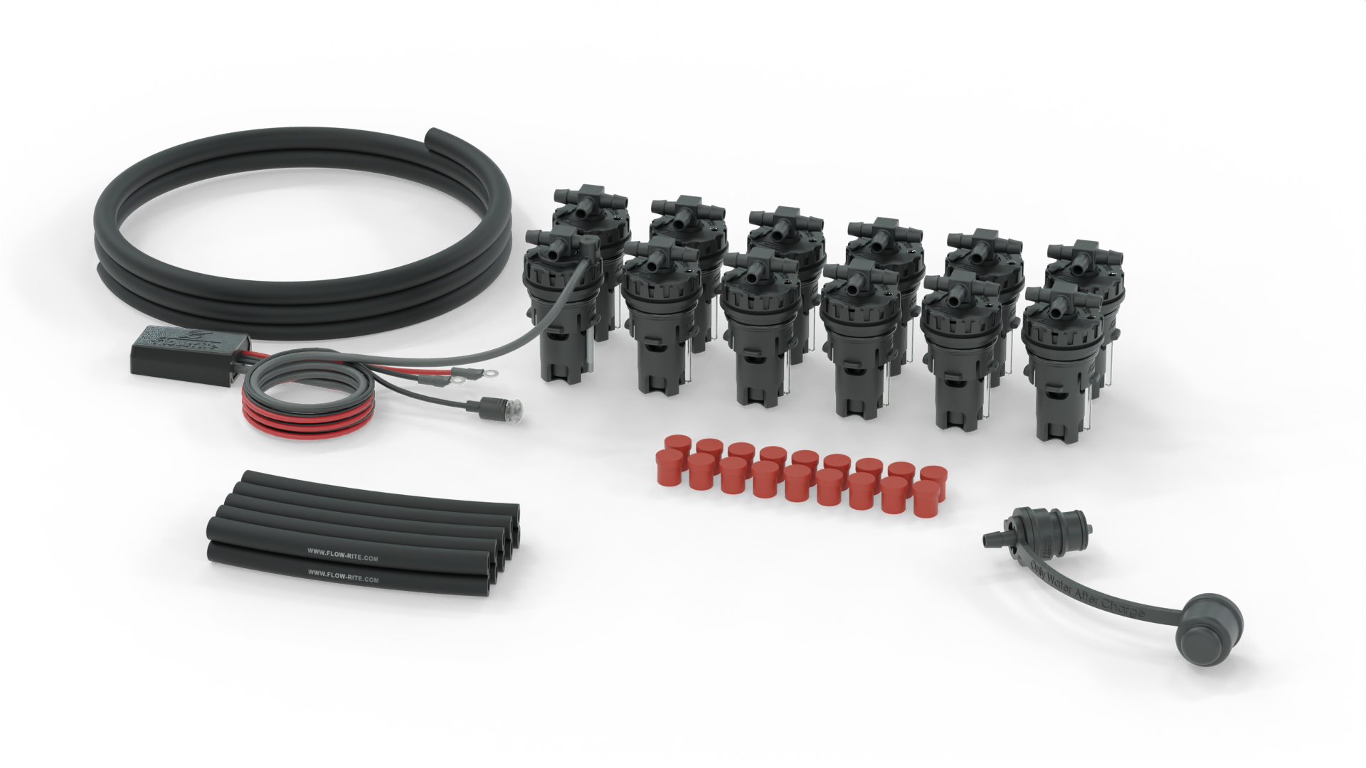 FLOW-RITE IN VALVE EAGLE EYE ELITE KIT, BA-QDV-505 MALE COUPLER, 12 CELLS, BLACK VALVE