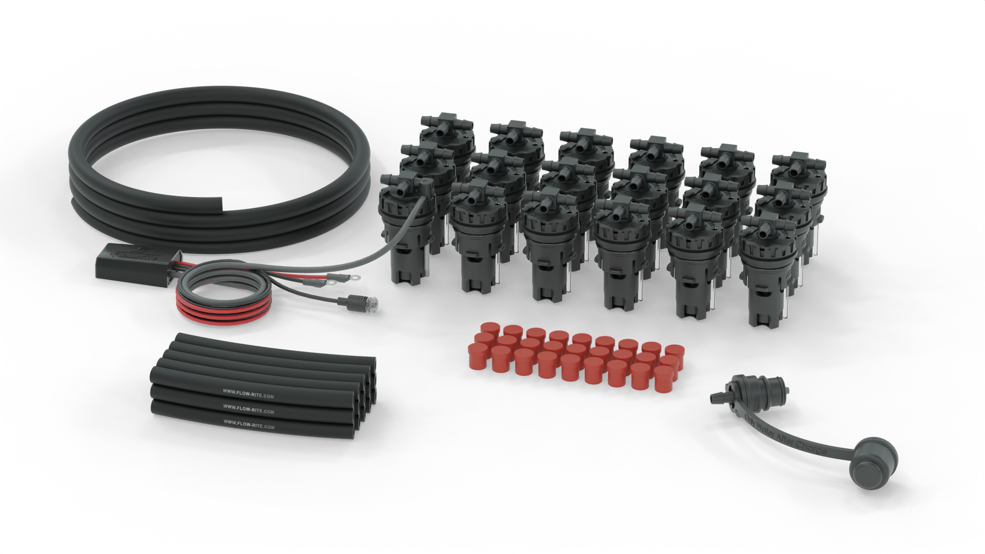 FLOW-RITE IN VALVE EAGLE EYE ELITE KIT, BA-QDV-505 MALE COUPLER, 18 CELLS, BLACK VALVE