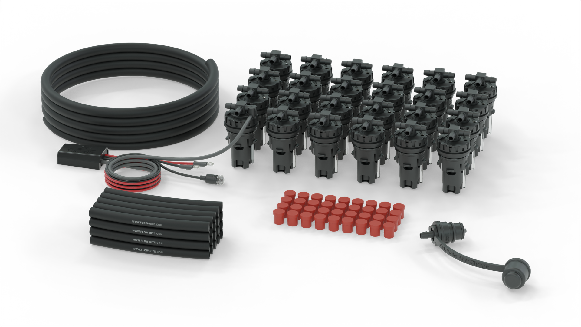 FLOW-RITE IN VALVE EAGLE EYE ELITE KIT, BA-QDV-505 MALE COUPLER, 24 CELLS, BLACK VALVE