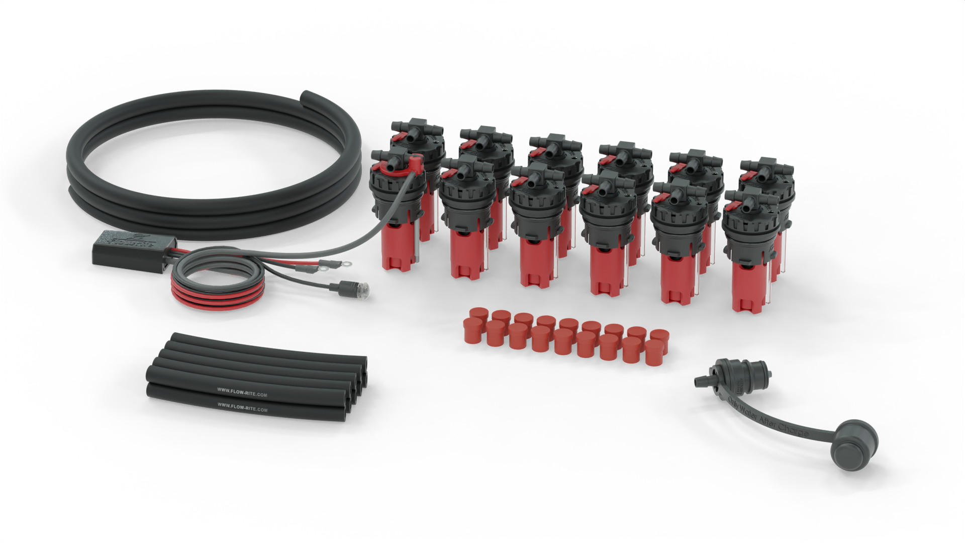 FLOW-RITE IN VALVE EAGLE EYE ELITE KIT, BA-QDV-505 MALE COUPLER, 12 CELLS, RED VALVE