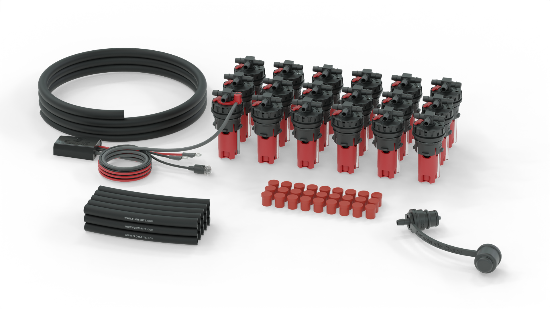 Flow-Rite In Valve Eagle Eye Elite Kit, BA-QDV-505 Male Coupler, 18 Cells, Red Valve
