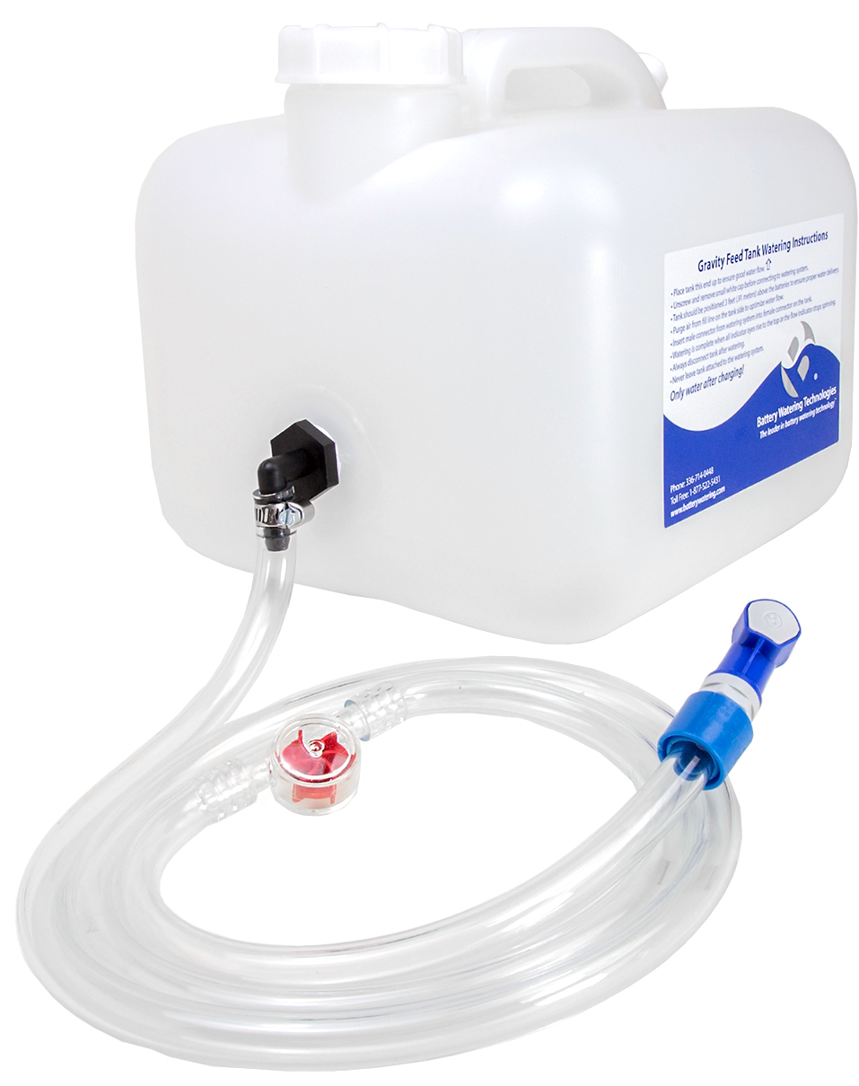 BWT 2.5 GALLON (9.46 LITER) GRAVITY FEED TANK WITH BLUE CONNECTOR