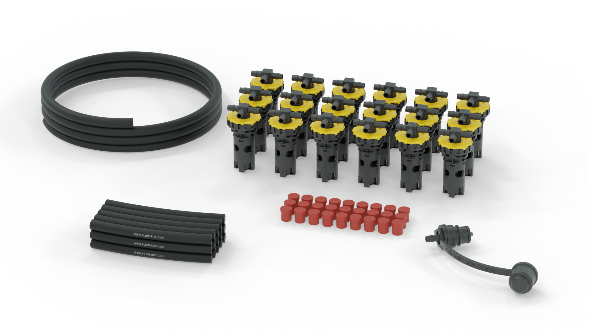 Flow-Rite Millennium Kit, Flip Top 35P Cap, BA-QDV-505 Male Coupler, 18 Cells, Black Valve