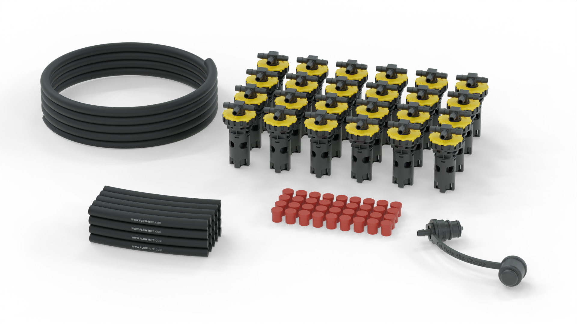 Flow-Rite Millennium Kit, Flip Top 35P Cap, BA-QDV-505 Male Coupler, 24 Cells, Black Valve