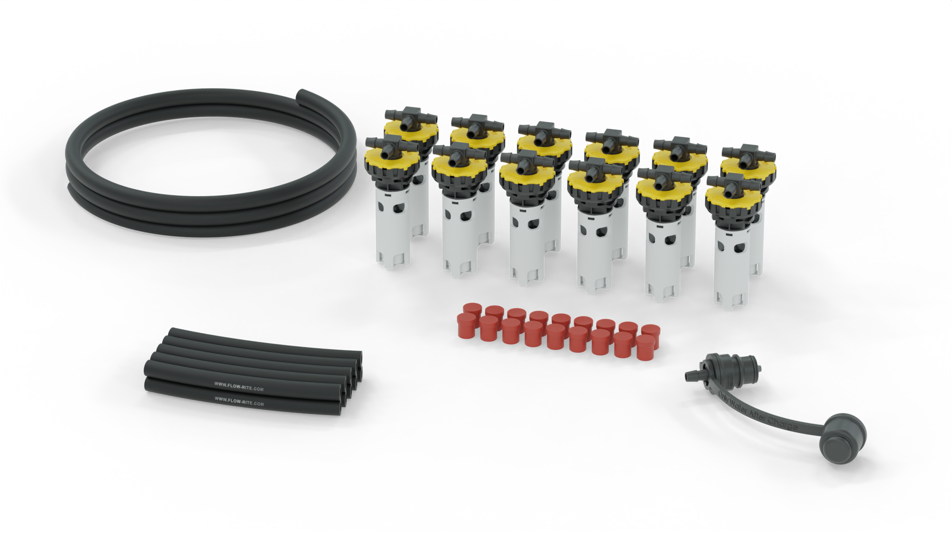 Flow-Rite Millennium Kit, Flip Top 35P Cap, BA-QDV-505 Male Coupler, 12 Cells, White Valve