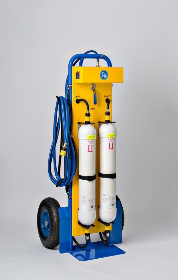 PHILADELPHIA SCIENTIFIC MOBILE DUAL DEIONIZER CART, INCLUDES 2 CARTRIDGES